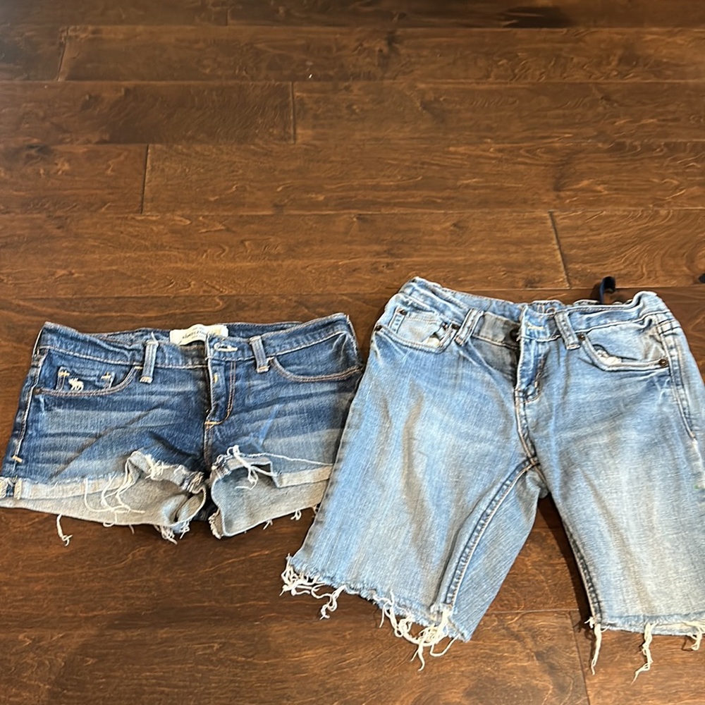 Jade & Abercombie Kids Girls Set Of 2 Denim shorts sz 10 Blue